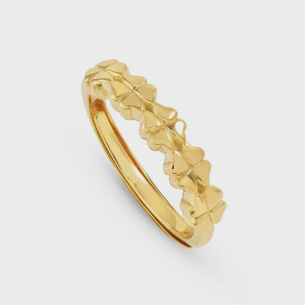 Armonica ring, Four-Leaf Clovers 18K Gold plated