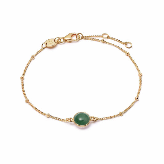 GREEN AVENTURINE HEALING STONE BRACELET GOLD