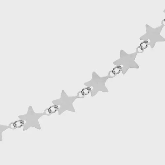 Sterling Silver Necklace with Continuous Stars