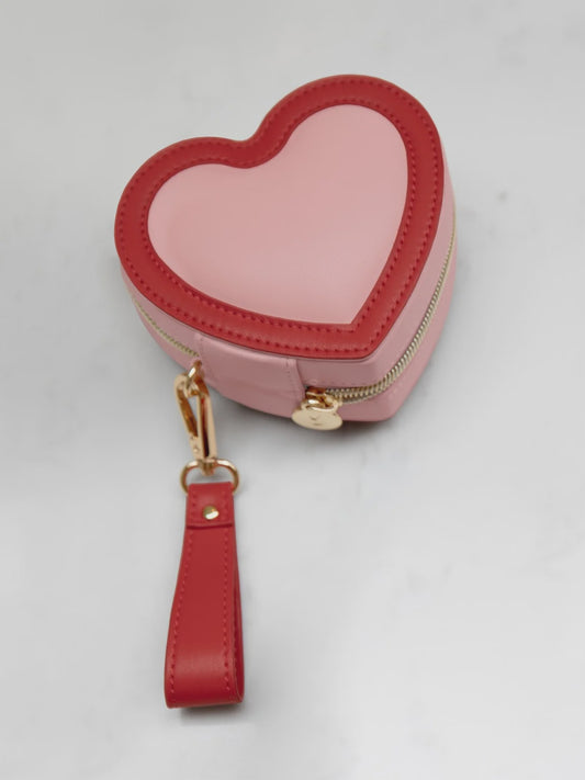 Heart Travel Jewellery Box PINK