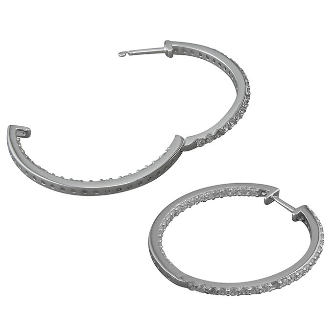30mm cubic zirconia front-and-back hinged hoop
