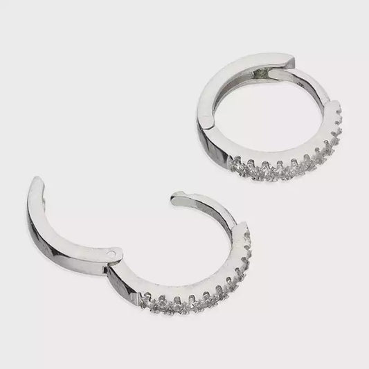 12mm Cubic zirconia small hinged hoop