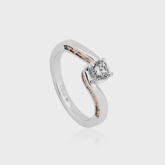 9ct White Gold Forever Fairy-Tale Engagement Ring with 0.3ct Round Brilliant Cut Diamond