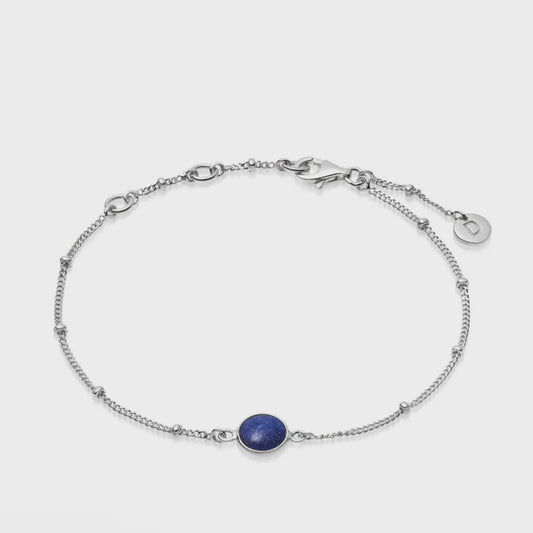 LAPIS LAZULI HEALING STONE BOBBLE BRACELET SILVER