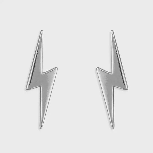 Sterling Silver Earring Lightning bolt stud earrings