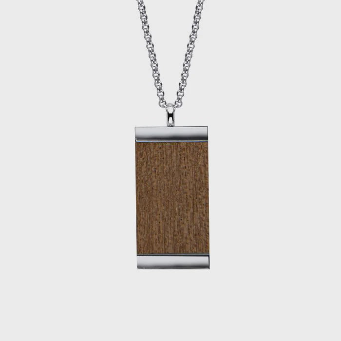 Wood Dog Tag Necklace