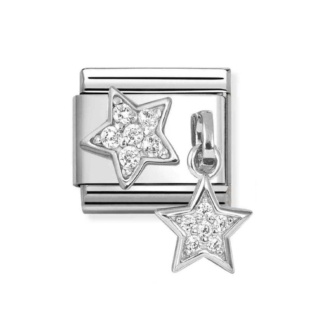 Nomination CZ Star with Hanging CZ Star Silver Shine Charm