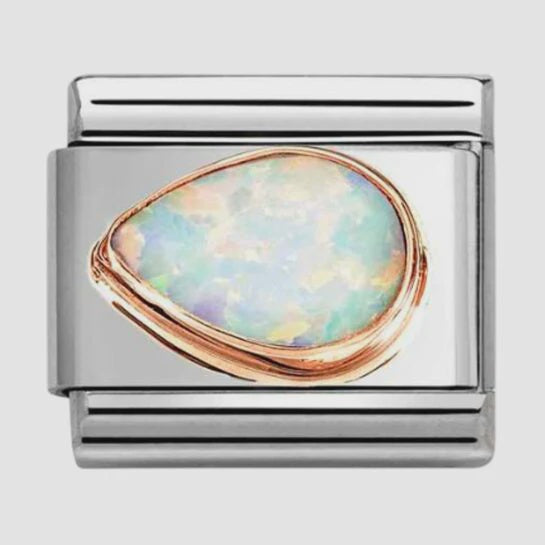 Composable Classic Link, White Opal Drop FACING LEFT