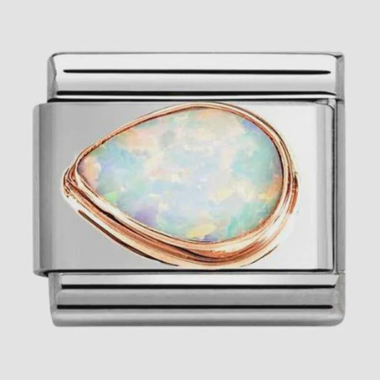 Composable Classic Link, White Opal Drop FACING LEFT