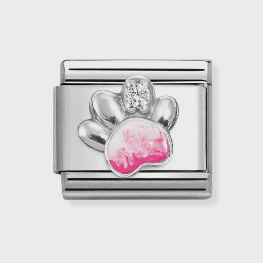 CLASSIC Silvershine Black Paw Print Charm