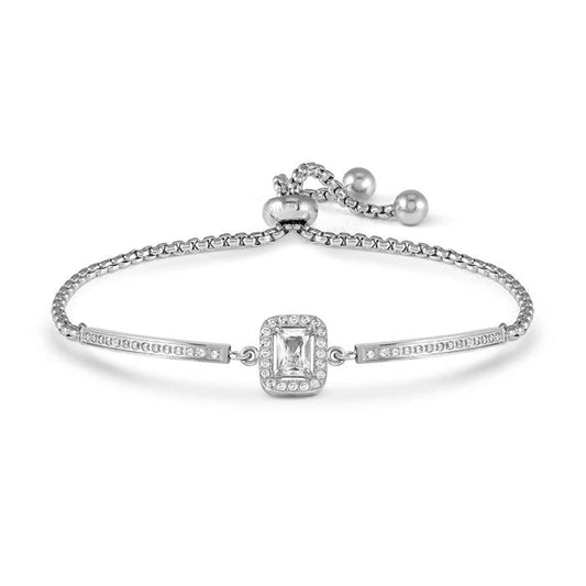 RoyalDream bracelet, Rectangle, white Crystals and CZ