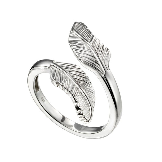 Sterling Silver Double Split Feather RING