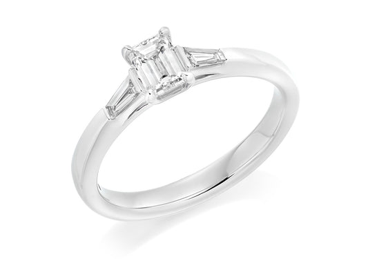 0.40ct centre Trilogy Diamond ring Platinum 950 Size M