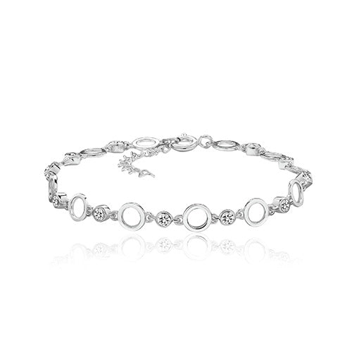 Silver Chain Bracelet with CZ