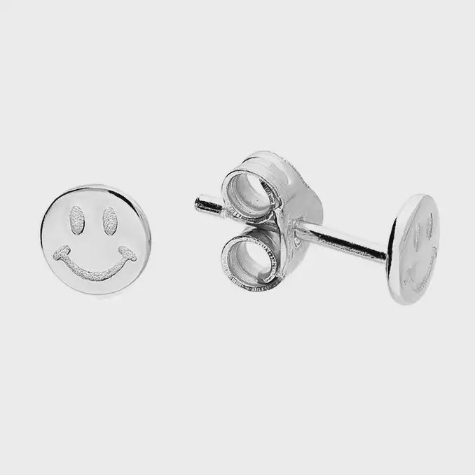 Childrens tiny smiley face stud earrings