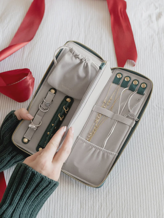 Forest Green Jewellery Roll