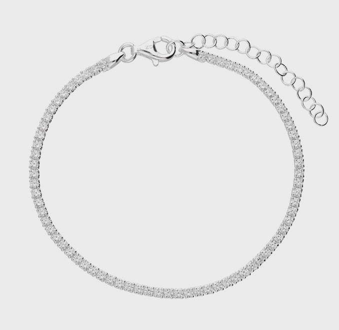 Sterling Silver Bracelet - White cubic zirconia tennis