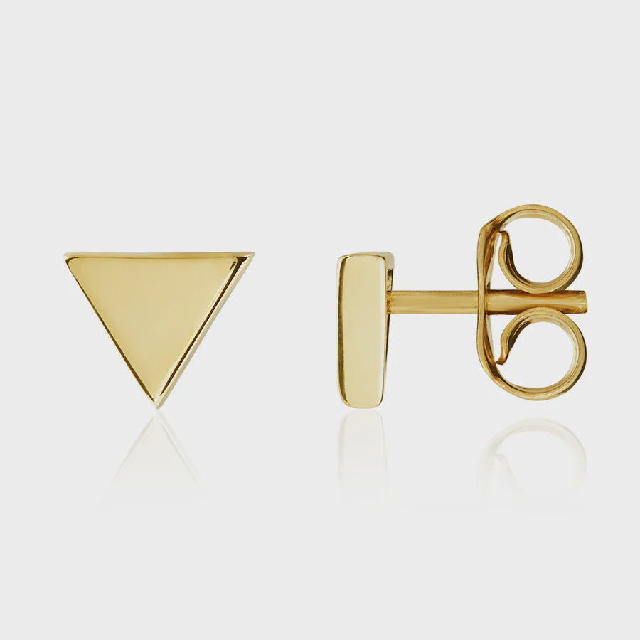 9YG Triangle Stud 6mm