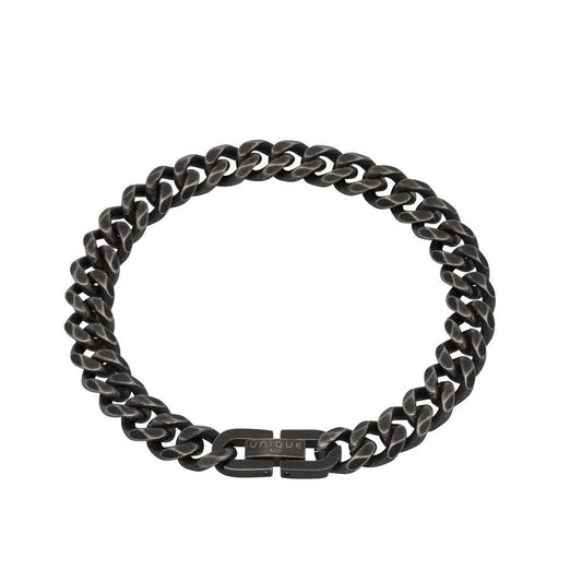 Steel Bracelet with Matte Antique Black IP Plating-Width 9mm