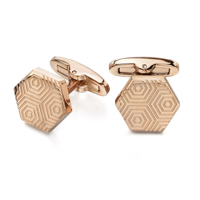 Stainless Steel Rose Gold IP plated cufflinks