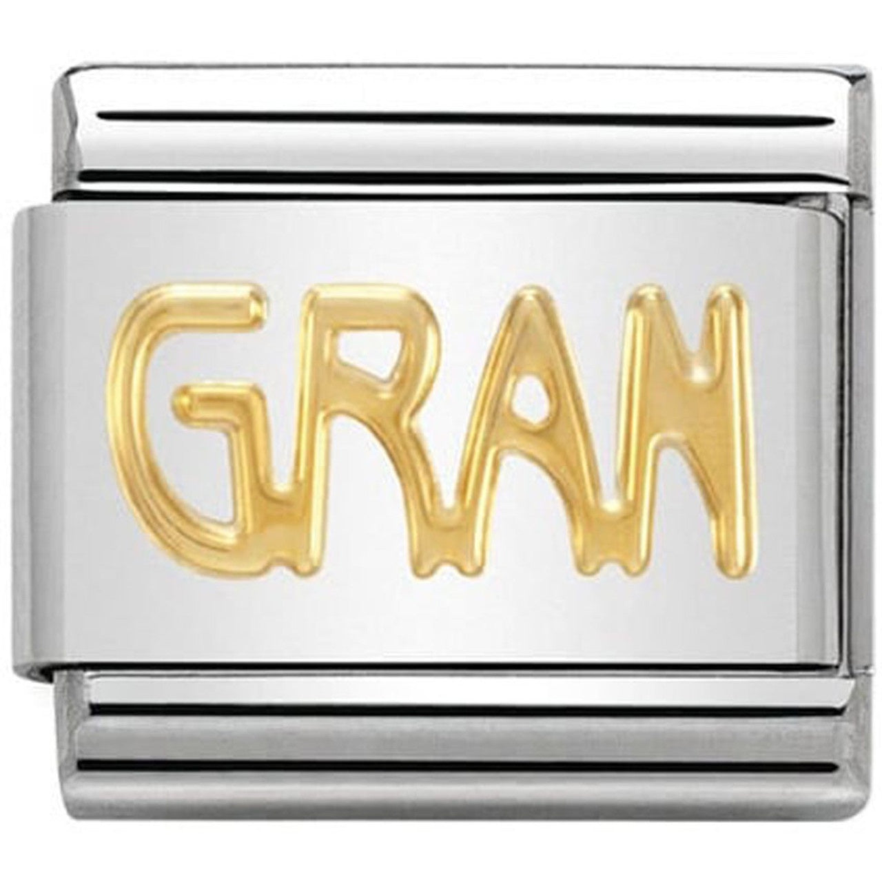COMPOSABLE Classic WRITINGS in stainless steel with bonded yellow gold (18_GRAN)