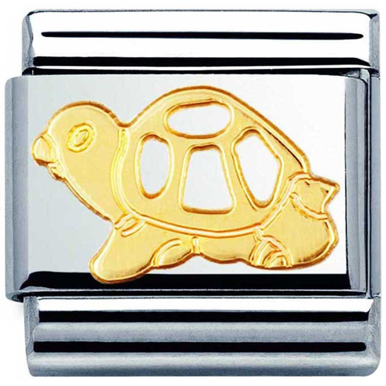 COMPOSABLE Classic ANIMALS (EARTH) in stainless steel with bonded yellow gold (17_Tortoise)