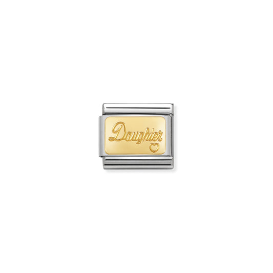 COMPOSABLE Classic ENGRAVED SIGNS in stainless steel with bonded yellow gold CUSTOM (25_Daughter)