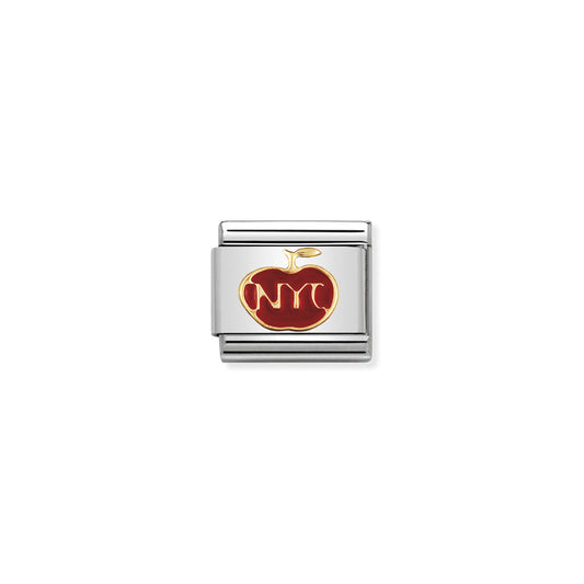 COMPOSABLE Classic 1 FUN in stainless steel with enamel and bonded yellow gold (19_The big Apple (NY))