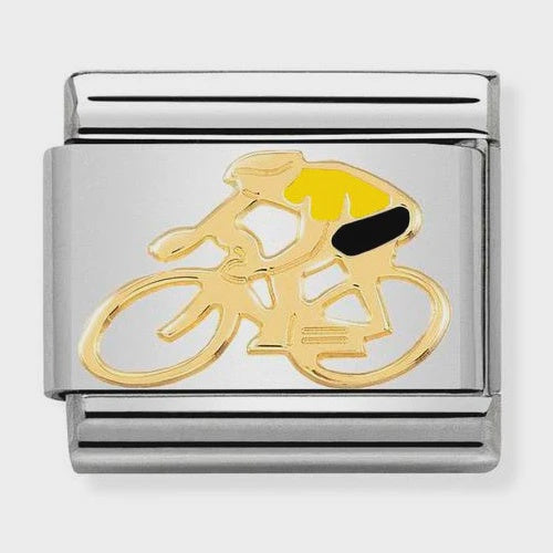 COMPOSABLE Classic SPORTS 1 in stainless steel with enamel and bonded yellow gold (13_Cyclist YELLOW)