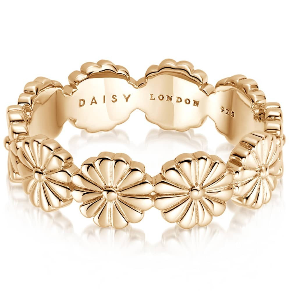DAISY BLOOM CROWN BAND RING 18ct Gold Plate DR02_GP_M