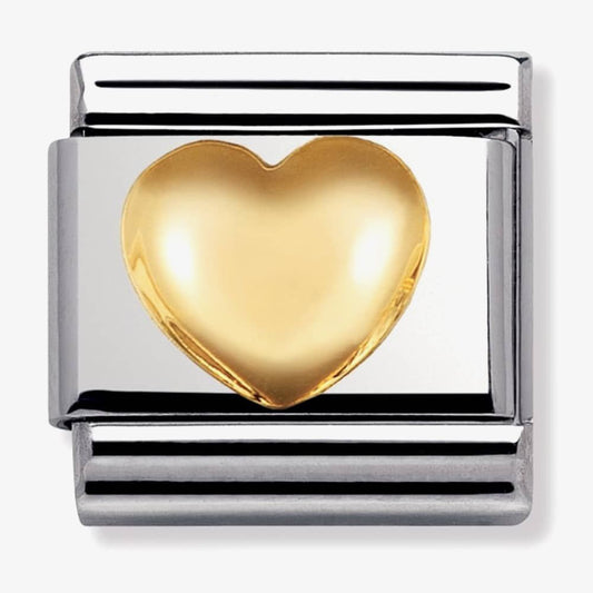 COMPOSABLE Classic LOVE in stainless steel with bonded yellow gold (01_Raised heart)