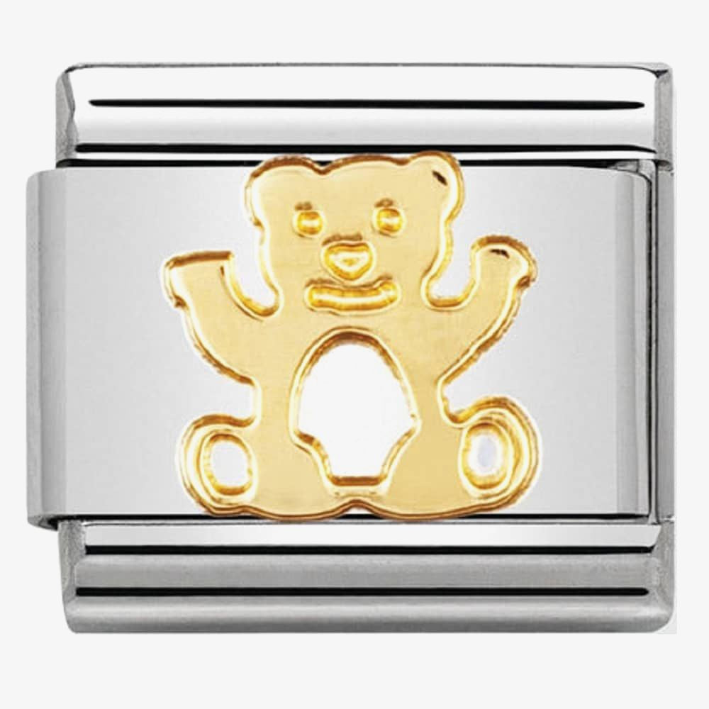 COMPOSABLE Classic ANIMALS (EARTH) in stainless steel with bonded yellow gold (11_Bear)