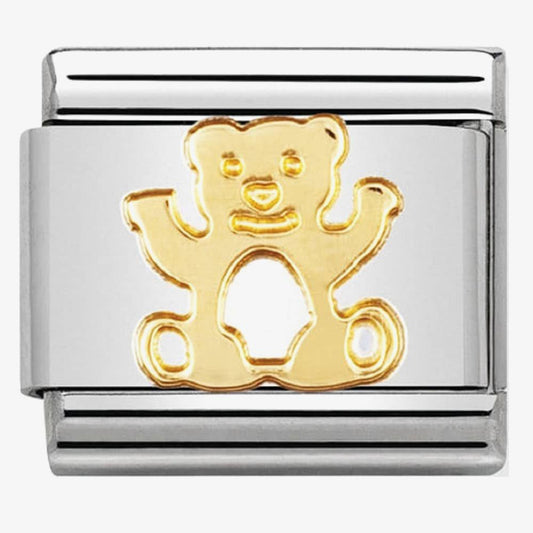 COMPOSABLE Classic ANIMALS (EARTH) in stainless steel with bonded yellow gold (11_Bear)