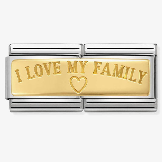 Composable Classic DOUBLE ENGRAVED steel and bonded yellow gold CUSTOM (03_I Love My Family)