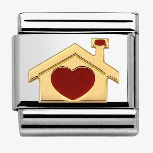 Composable Classic LOVE 2 stainless steel, enamel and bonded yellow gold (07_Home with heart)