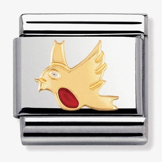 COMPOSABLE Classic AIR ANIMALS  in stainless steel with enamel and bonded yellow gold (06_Robin)
