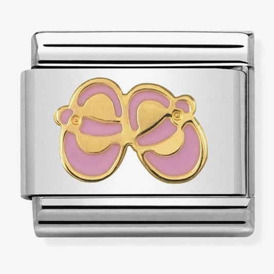COMPOSABLE Classic 1 DAILY LIFE in stainless steel with enamel and bonded yellow gold (37_Pink baby shoes)
