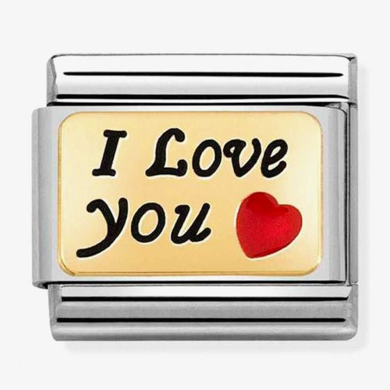 Composable Classic PLATES steel , enamel and bonded yellow gold (55_I love You)