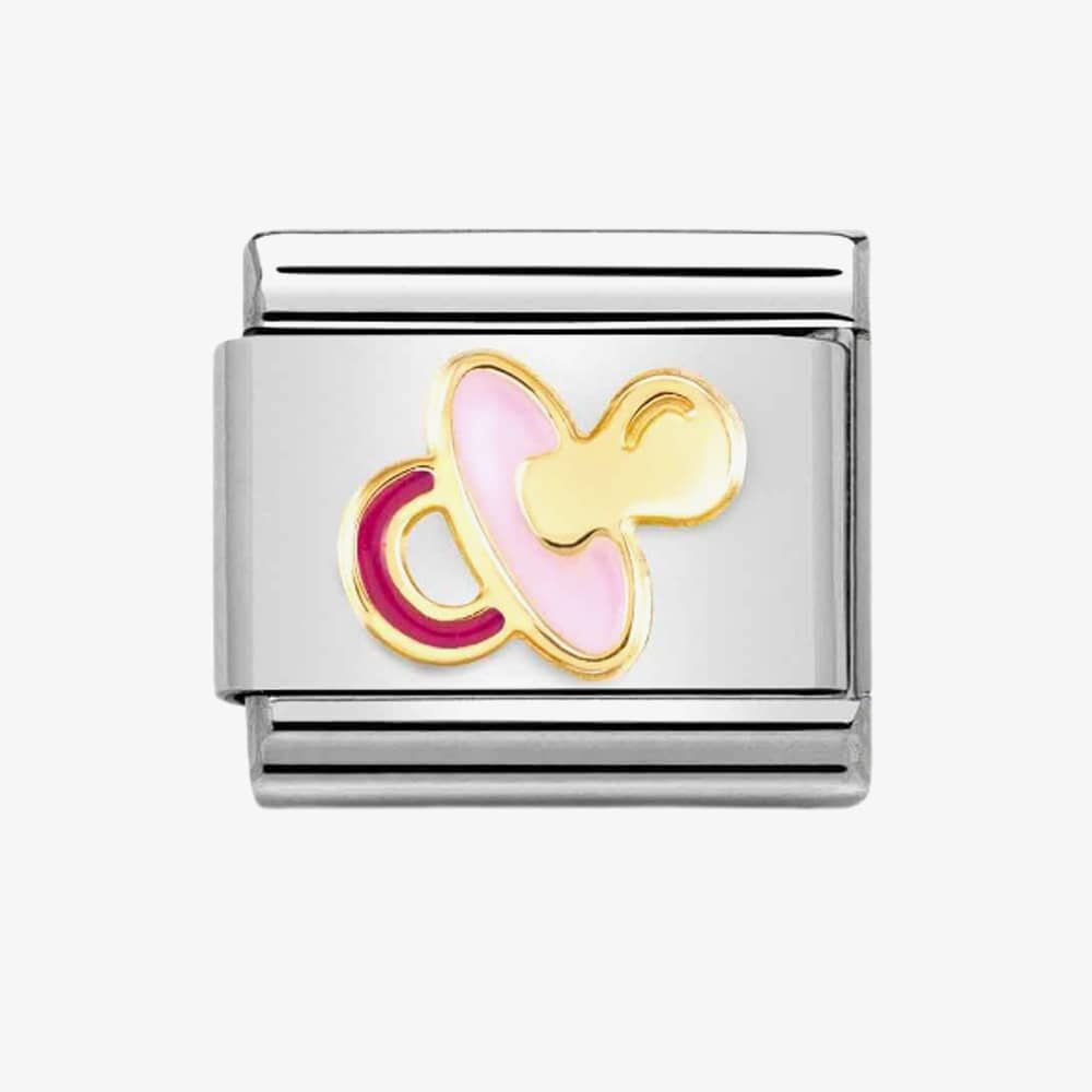 Composable Classic SYMBOLS steel, enamel and bonded yellow gold (62_New pink pacifier)