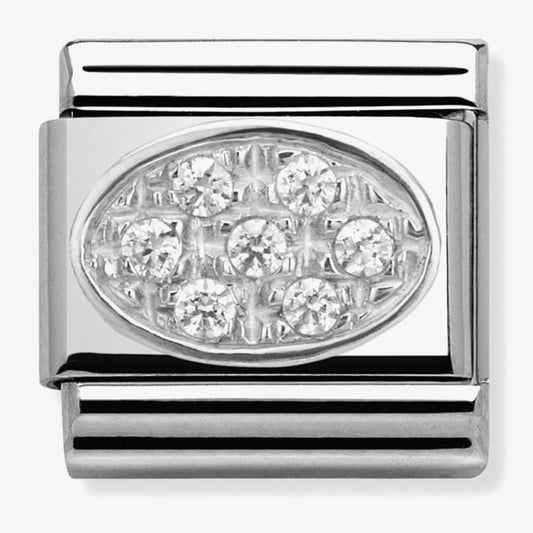 Nomination Classic Silver Oval Pave CZ Charm