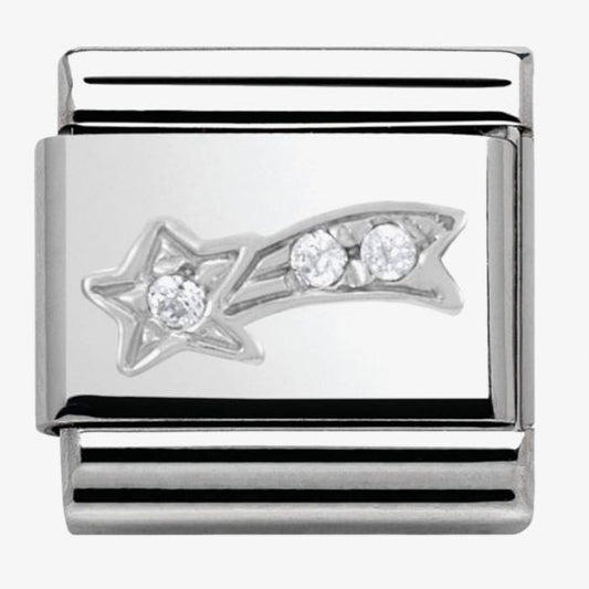 Composable CHRISTMAS stainless steel, enamel,Cub, zirc, and arg,925 (01_White Comet)