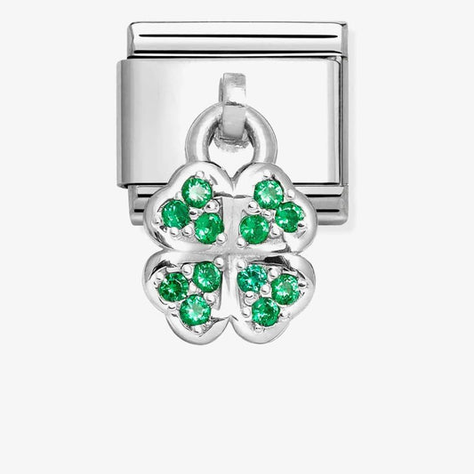 CLASSIC Four Leaf Green Clover Dropper Charm