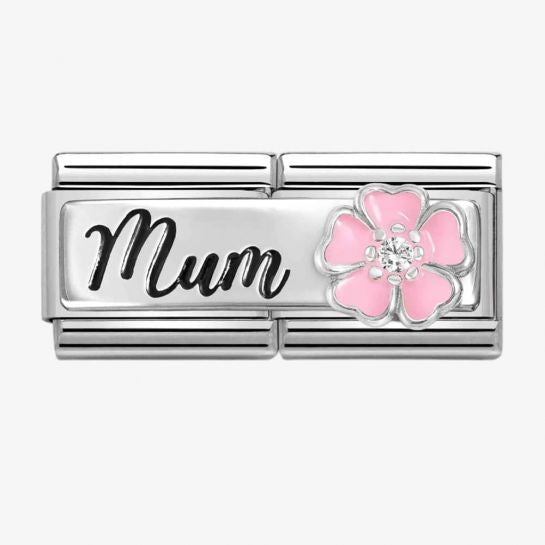 COMPOSABLE DOUBLE LINK, SILVER, MUM, FLOWER