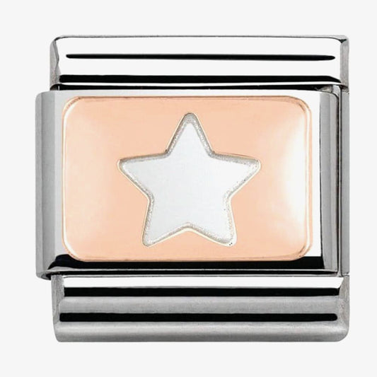 Composable Classic PLATES in stainless steel with 9k rose gold CUSTOM (09_Star)