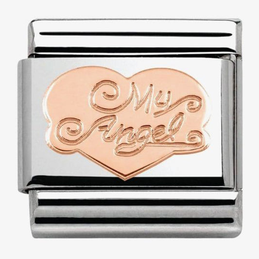 Composable Classic SYMBOLS stainless steel and 9k rose gold (02_Heart My Angel)