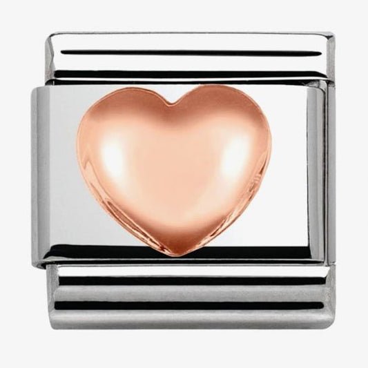 Composable Classic SYMBOLS stainless steel and 9k rose gold (22_Raised heart)