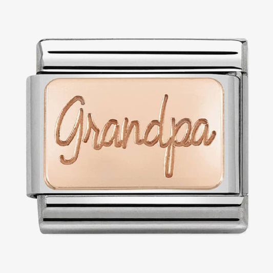 Composable Classic PLATES in stainless steel with 9k rose gold CUSTOM (35_Grandpa plate)