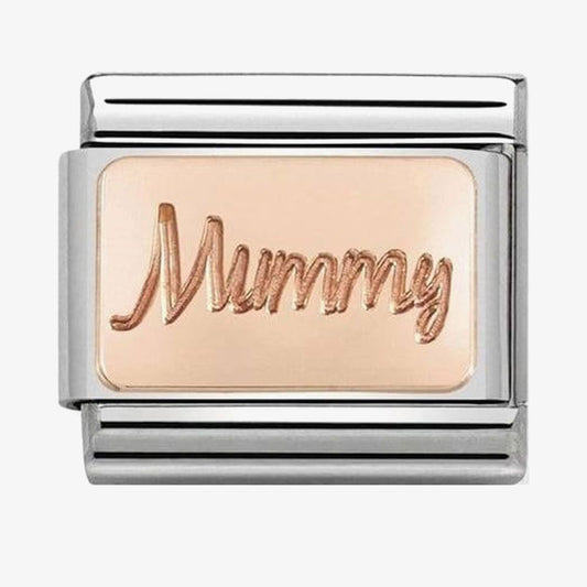 Composable Classic PLATES in stainless steel with 9k rose gold CUSTOM (42_Mummy plate)