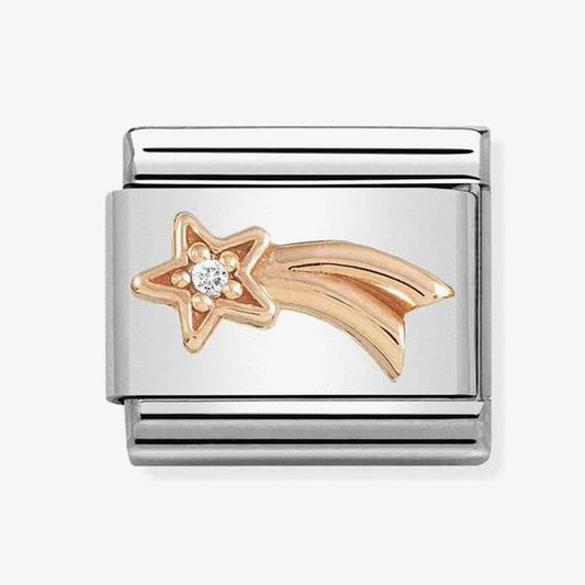 Composable Classic Symbols in stainless steel with 9k rose gold and CZ (21_Shooting Star with White CZ)