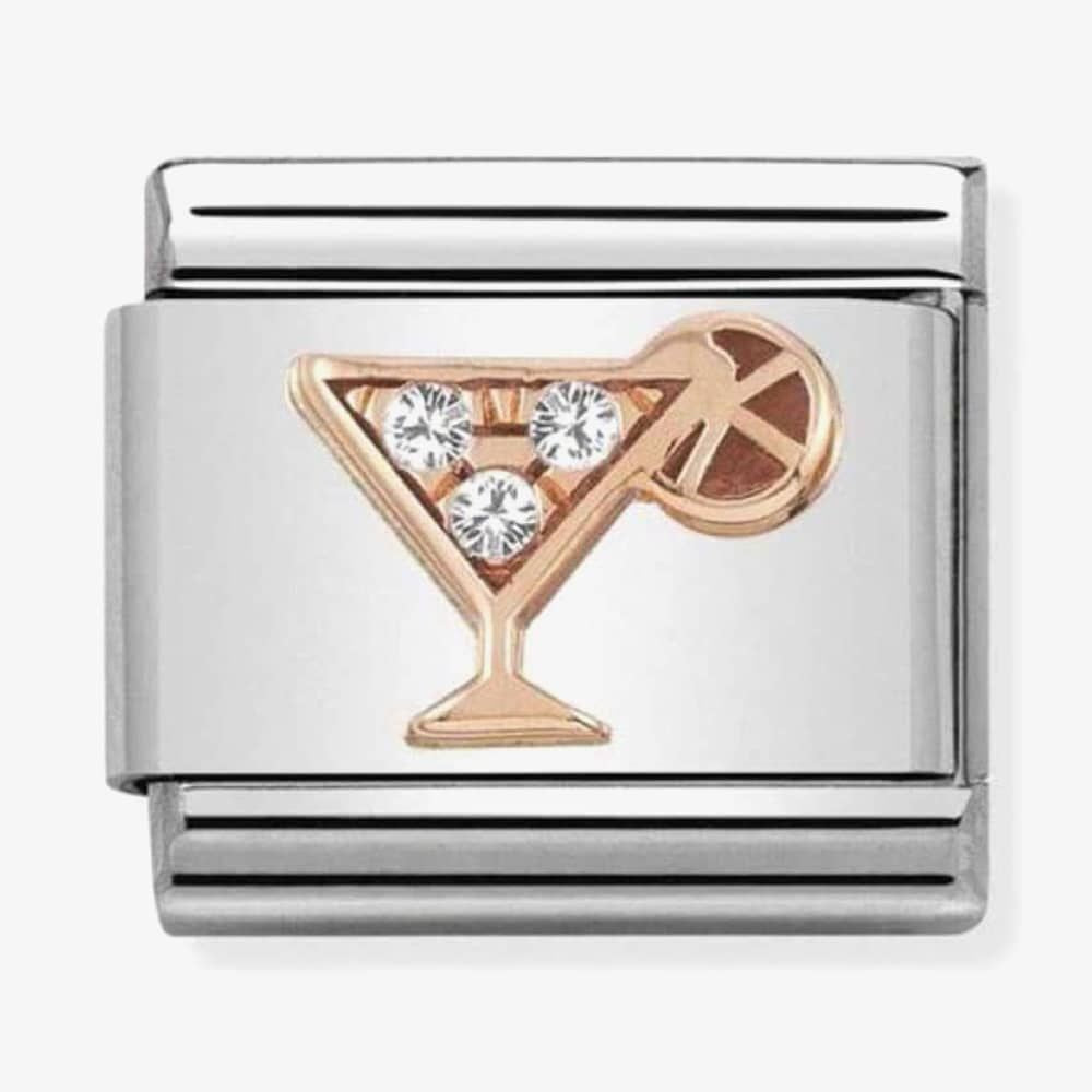 Composable Classic Symbols in stainless steel with 9k rose gold and CZ (28_Cocktail)